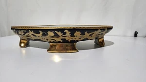 Vintage Amita Porcelain Decorative Porcelain Stand Navy And Gold - Picture 1 of 5