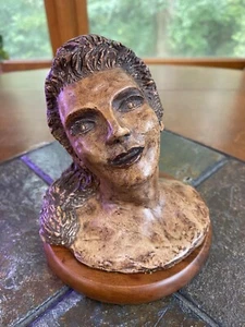 ANTIQUE ART SCULPTURE WOMAN BUST POTTERY BY ROLFE 1909 - Picture 1 of 12