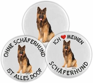 Kühlschrankmagnet - 3er Set - Langhaar Schäferhund - Hund Magnet Pin Board Deko - Bild 1 von 2