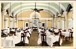 AUGUSTA, GEORGIA - COMEDOR RESTAURANTE HOTEL ALBION - POSTAL ANTIGUA 1917 - Imagen 1 de 2
