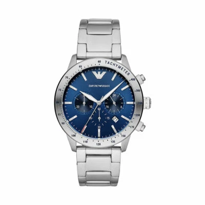 Emporio Armani AR11306 Orologio Cronografo Blu Acciaio Inox Argento da Polso - Immagine 1 di 4
