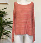 Joie Women's XS Boat Neck Wool Cashmere Rayon Blend Pullover Sweater Coral Boxy