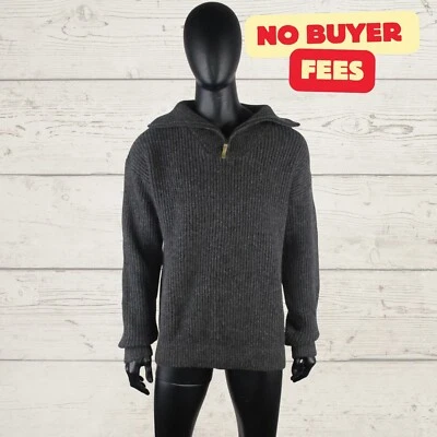 MACKENZIE Men's Hunters 100% Wool Black Sweater 1/4 Zip Neck Jumper M Pullover - Image 1 of 4