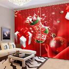 Christmas Stockings 3D Blockout Photo Print Curtain Fabric Curtains Window