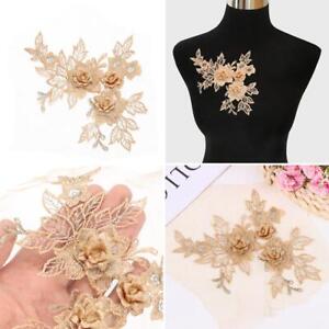 Dress DIY Blossom Wedding Lace Flower Bridal Applique Motif Embroidery 3D Trims