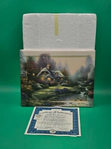 Thomas Kinkade's Autumn’s Retreat The End of a Perfect Day 2000 Ceramic COA NEW - Picture 1 of 4