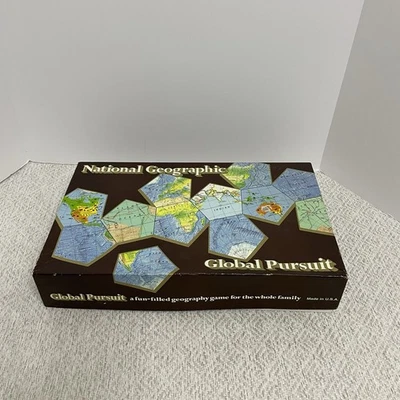 National Geographic Global Pursuit Trivia Map 1987 Educational Game **READ** - Image 1 of 4