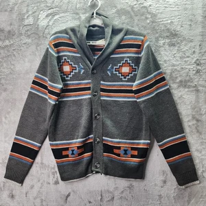 Brave Soul Men’s Small Shawl Collar Cardigan Sweater – Aztec Southwest Geometric - Picture 1 of 17