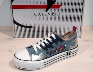CAFè NOIR Fashion-Sneaker Schnürer Canvas Chucks Strass Glitzer - Neu ! Gr. 40 - Bild 1 von 10