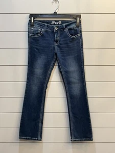 7 For All Mankind Seven Jeans Girls Youth Straight Leg Jeans Size 14 Rhinestones - Picture 1 of 13