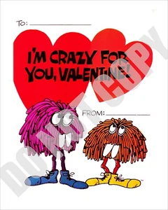 1970s McDonalds Fry Guys Valentines Day Card Repro 8x10 Photo - Picture 1 of 1