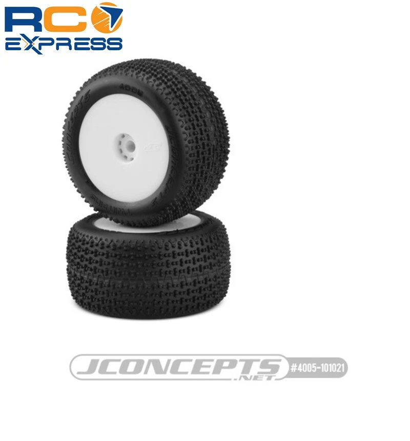 JConcepts Twin Pin pink compound pre-mounted white wheels JCO4005-101021 - Image 1 of 1