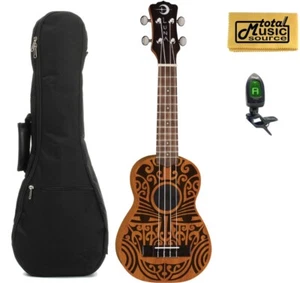 Luna UKE TRIBAL CONCERT Ukulele, Natural W/Gigbag,Tuner & PC, UKE TRIBAL CONCERT - Picture 1 of 6
