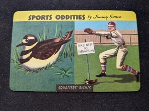 Tarjeta 1954 Quaker Oats Sports Oddities # 21 derechos de ocupantes ilegales - béisbol (EX/NM) - Imagen 1 de 3