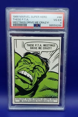 1966 Donruss Marvel Super Hero #46 Hulk These PTA Meetings Drive Me Crazy  PSA 4 - Image 1 of 2