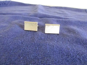 Vintage Manschettenknöpfe rechteckig silberfarben - Bild 1 von 3