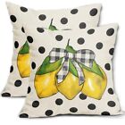 Summer Pillow Covers Yellow Polka Dot Decorative Throw Pillow 18x18 Inch Lemon