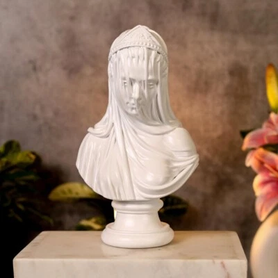 El Velado Doncella Escultural Busto Figurita Resina Estatua 22.9cm - Imagen 1 de 4