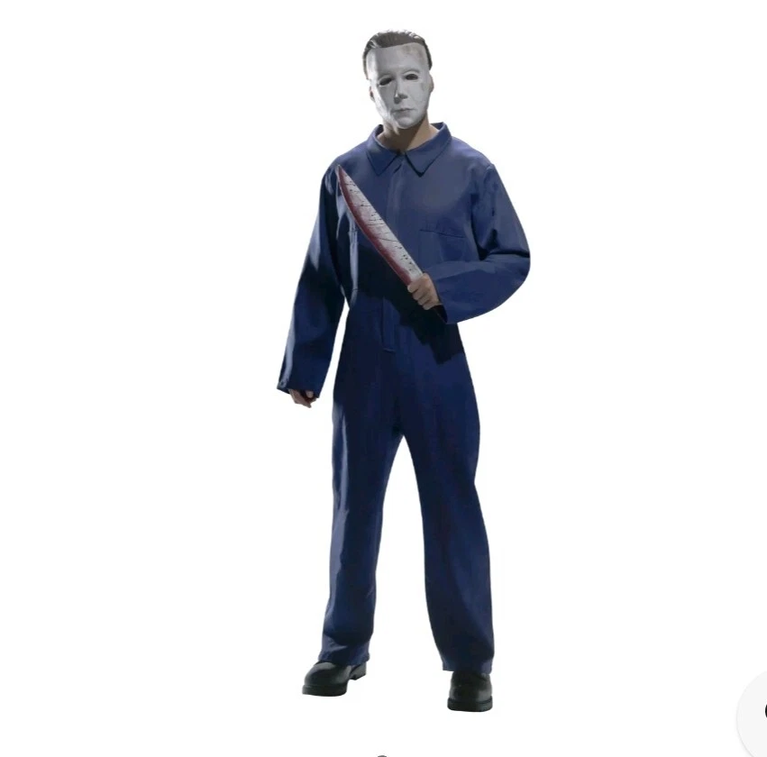 Spirit Halloween Michael Meyers Costume Blue Mechanic Jumpsuit & Mask Standard  - Image 1 of 4