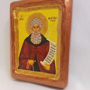 Meletius Meletios der neue Heilige von Kappadokien byzantinisch griechisch-orthodoxe Ikone OOAK - Bild 1 von 8