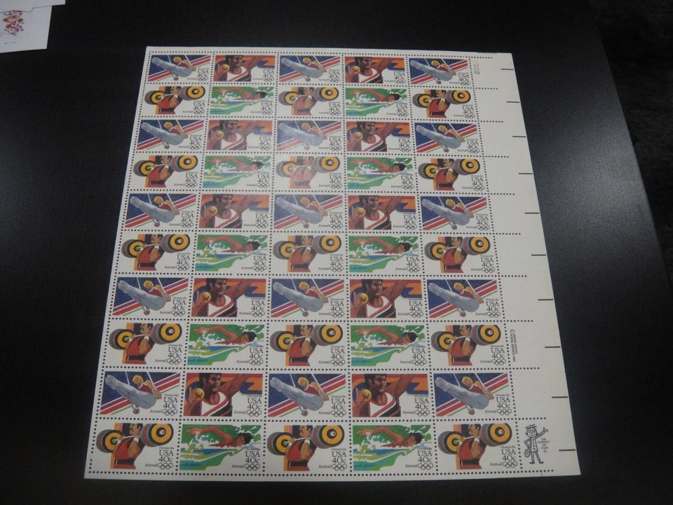 USA 1983 Sc#C105-08 40c Los Angeles Olympics Airmail sheet of 50 Stamps MNH XF - Image 1 of 1