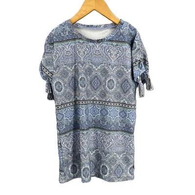 Seafolly Blue Paisley Rashguard Short-Sleeve Swim Shirt Kids Size 12 - Image 1 of 4