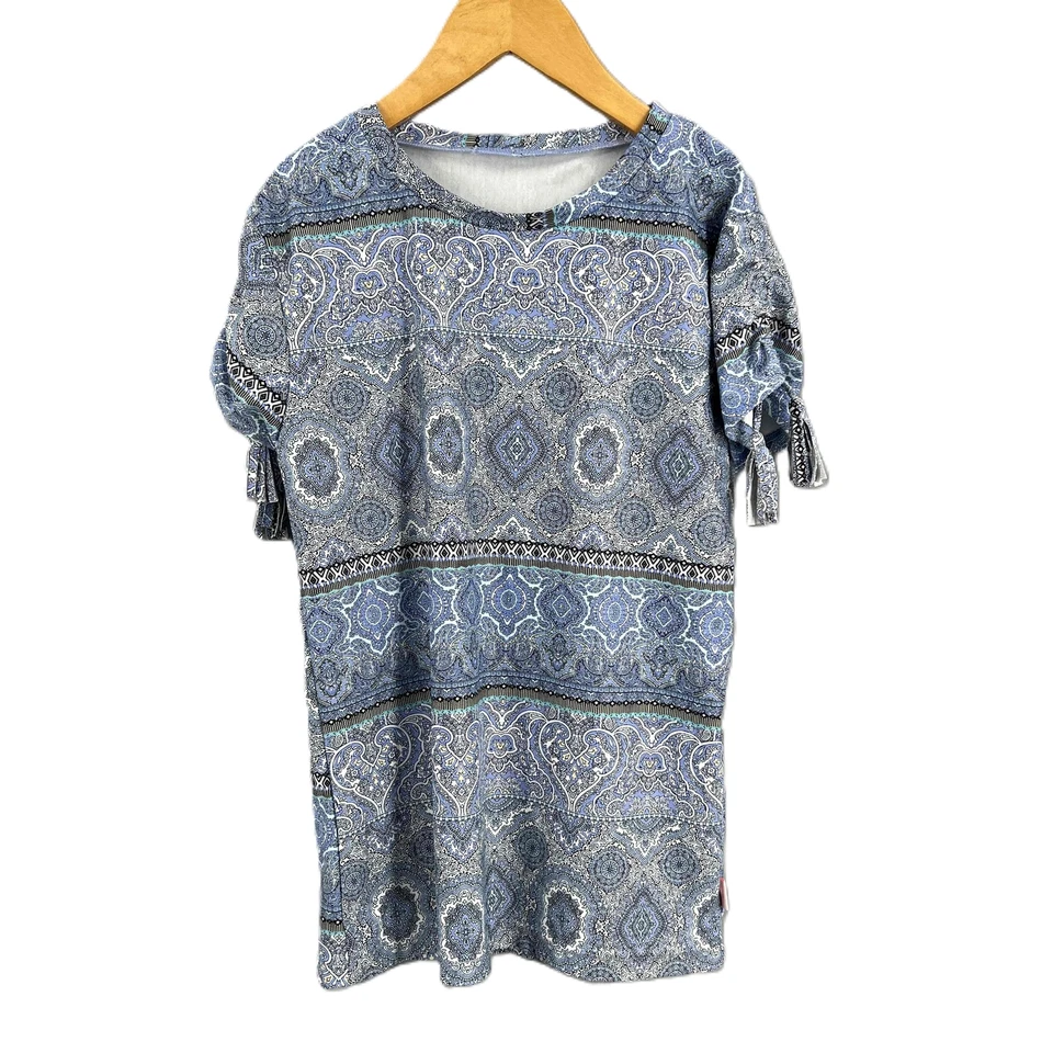 Seafolly Blue Paisley Rashguard Short-Sleeve Swim Shirt Kids Size 12 - Image 1 of 4