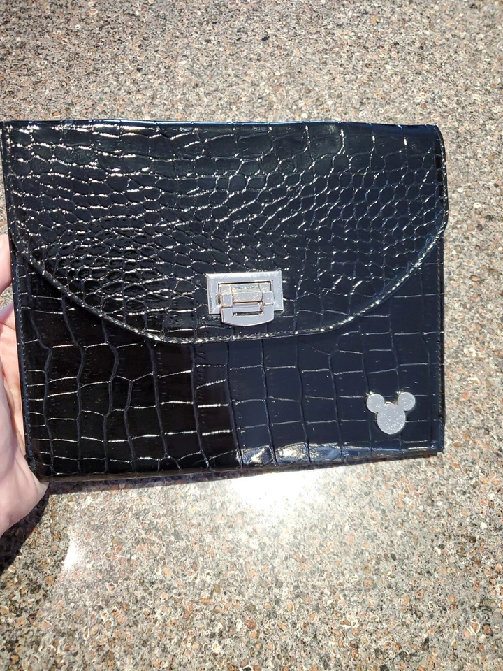 Disney Parks Black Mickey Alligator Croc Embossed Tablet Ipad Case Clutch  - Image 1 of 4