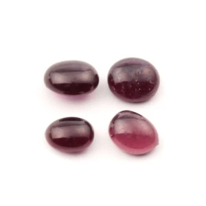 Lot (4) C19th Czech Bohemian antique amethyst glass cabochons drops - Picture 1 of 2