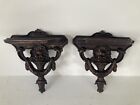 Vintage Antique Style Sconces Shelves Pair Country House Candle Stands