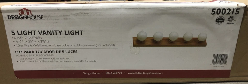 Lámpara de tocador interior de 5 luces contemporánea de diseño regulable para baño Foto 1 de 1