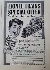 1951 Lionel Toy Train Special Coupon Offer vintage Original  ad - Picture 1 of 1