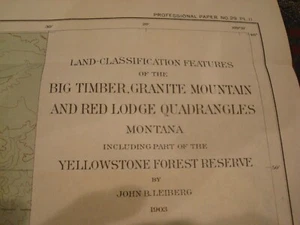 1903 Map Absaroka Division of Yellowstone Forest Reserve Montana See description - Picture 1 of 5