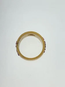 CHANEL Ring Size US 6.5 Gold Color RhineStone Pink ColorStone Women'sAccessories - Picture 1 of 5