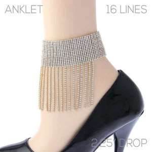 16 LINE GOLD FUSSKETTCHEN KLARE STEINE ( 84190 ACRG ) - Bild 1 von 1