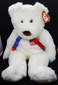 TY 2000 LARGE 21" LIBEARTY the BEAR  BEANIE BUDDY - MINT with MINT TAGS - RARE! - Picture 1 of 7