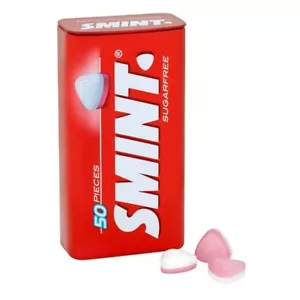 1 x SMINT Strawberry XXL Sugarfree with Vitamine C - Metal pack of 50 pieces - Picture 1 of 1