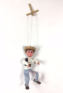 Vintage Marionette Mexican Puppet String with Sombrero