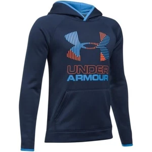 Boy Under Armor Fleece Big Logo Hoodie Sweatshirt Pullover Youth XL Blue 1308377 - Picture 1 of 4