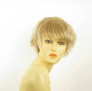 Perruque femme courte blond clair cuivré méché blond clair VALENTINE 27t613 - Imagen 1 de 8