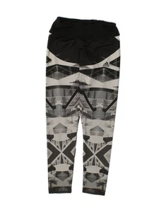 ADIDAS Womens Climalite Leggings UK 8/10 Small Grey Geometric Polyester AV12 - Picture 1 of 3