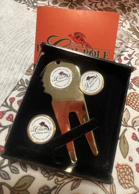 Club House Geneva Switzerland Golf Divot Repair Tool 2 Ball Markers Box Coupole - image 1 of 3
