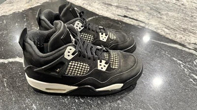 Nike Air Jordan 4 Retro Youth Size 7Y Black White FQ8213-001 Sneakers Kids - Image 1 of 4