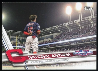 Francisco Lindor 2017 Topps Opening Day #NA-10 National Anthem Variation SP SSP - Image 1 of 2