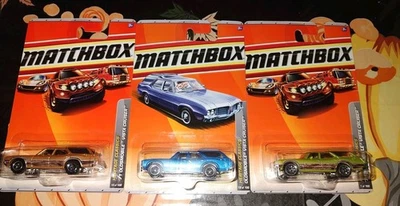 2009 MATCHBOX BASIC CARS EDITION 1971 OLDSMOBILE Vista Cruiser BLUE GREEN BROWN  - Image 1 of 4