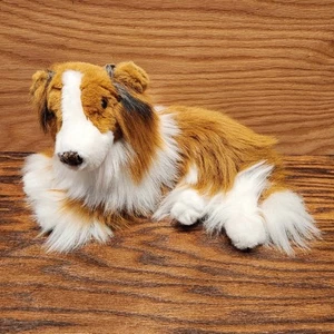 Vintage 1994 JusToys realistischer rauer Collie Sheltie Lassie Hund Plüsch liegend - Bild 1 von 12