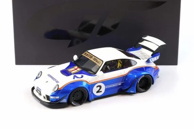 GT Spirit 2023 Porsche 911 RWB X No 2 Liberty Walk branco e azul 1:18 GT530 - Imagem 1 de 4