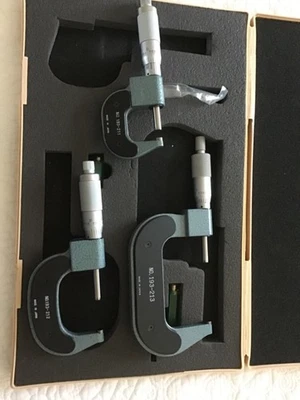 Micrómetro exterior Mitutoyo 0-3 pulgadas OD 193-923 M820-3’ST hecho en Japón 1 juego Foto 1 de 4