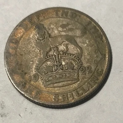 1922 United Kingdom 1 Shilling Silver Coin Good - Image 1 of 2