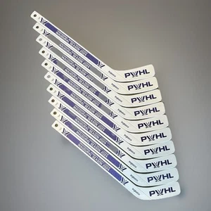 Lot of 10 - PWHL Mini Floor Hockey Sticks 2024 Inaugural Season White Purple NEW - Picture 1 of 6